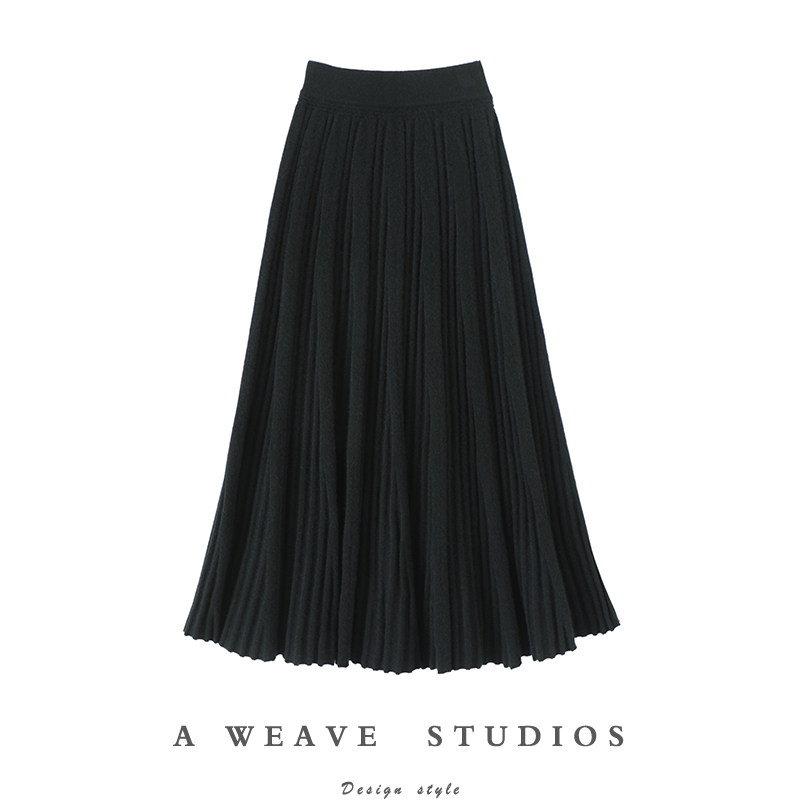 启超时髦调性！加厚100%纯山羊绒裙子女半身裙针织A字伞裙秋冬