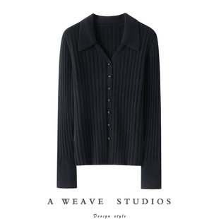 2024秋冬新款 女时尚 修身 针织打底衫 翻领纯山羊绒衫 启超提升气质