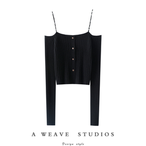 美~赚足回头率!100%纯山羊绒开衫女纯羊绒吊带毛衣针织开衫上衣