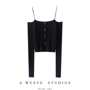 女纯羊绒吊带毛衣针织开衫 100%纯山羊绒开衫 上衣 赚足回头率 美