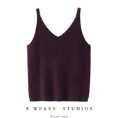 启超气质单品 加长V领羊绒吊带女纯羊绒毛衣内搭外穿针织衫 背心