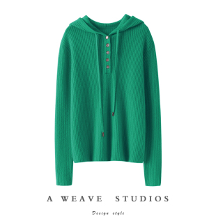 秋冬帽衫 女纯山羊绒毛衣针织打底衫 ～连帽100%羊绒衫 启超实力原版