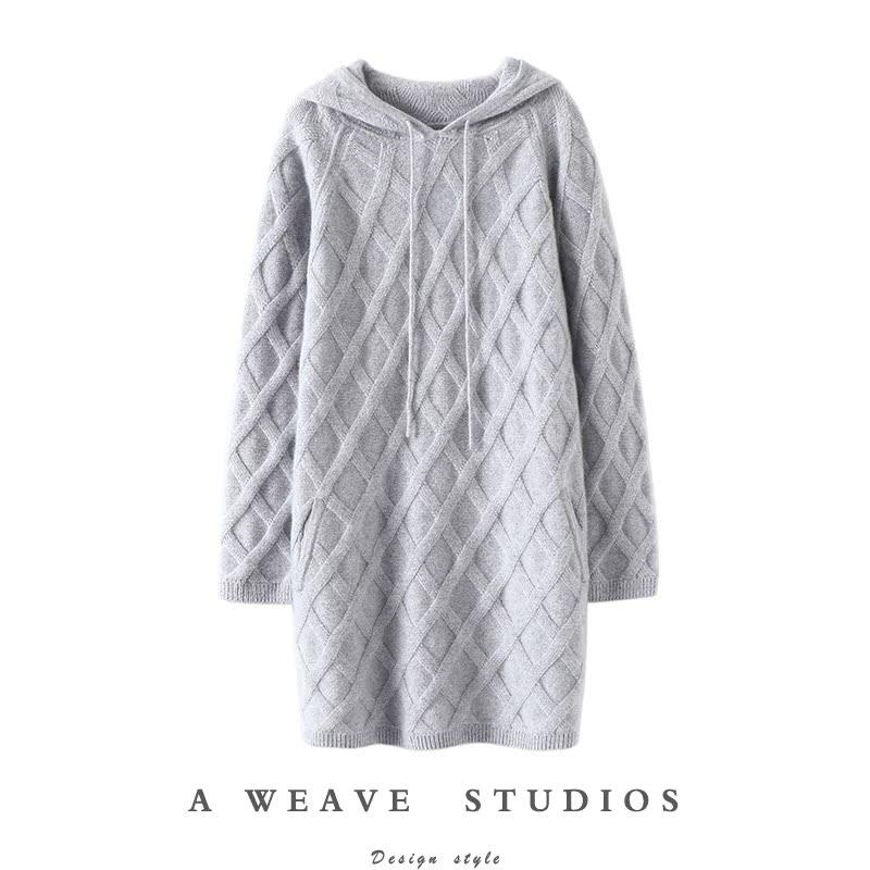 启超官方正品！重磅加厚连帽羊绒衫女中长款宽松纯羊绒毛衣帽衫,女装/女士精品,羊绒衫,淘宝优惠券,粉丝福利购,淘宝优惠卷