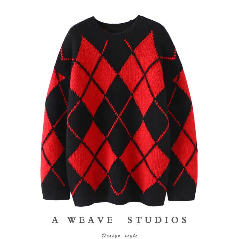 启超官方正品！重磅加厚菱格提花山羊绒衫女圆领纯羊绒毛衣宽松,女装/女士精品,羊绒衫,淘宝优惠券,粉丝福利购,淘宝优惠卷