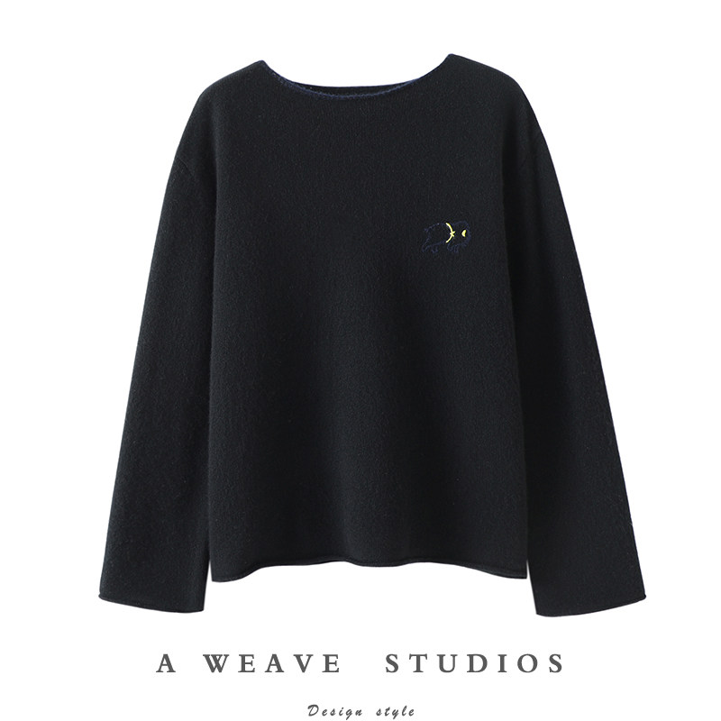 东方雅韵气质！手工绣花小象加厚圆领羊绒衫女纯羊绒毛衣秋冬宽松,女装/女士精品,羊绒衫,淘宝优惠券,粉丝福利购,淘宝优惠卷