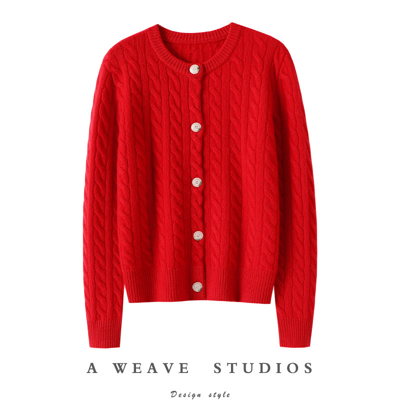 启超有颜有品！复古麻花加厚100%山羊绒开衫女纯羊绒毛衣秋冬外套,女装/女士精品,羊绒衫,淘宝优惠券,粉丝福利购,淘宝优惠卷