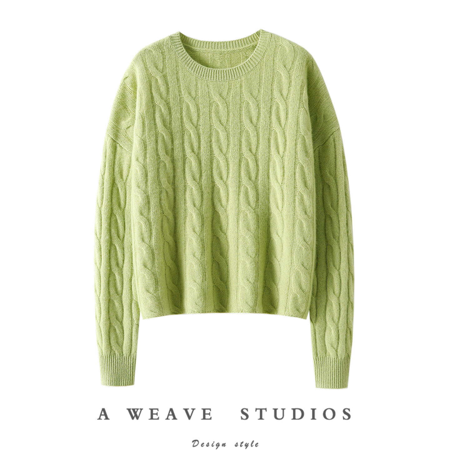 通勤人狂喜~圆领麻花100%纯山羊绒衫女纯羊绒毛衣宽松秋冬季新款