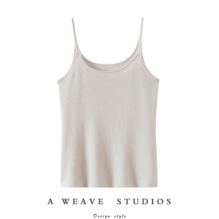 100%纯羊绒吊带女圆领针织衫 人间气质 毛衣背心内搭外穿 型 这版