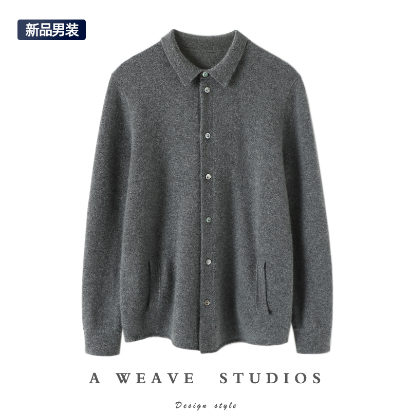 启超男士高端100%纯山羊绒衫