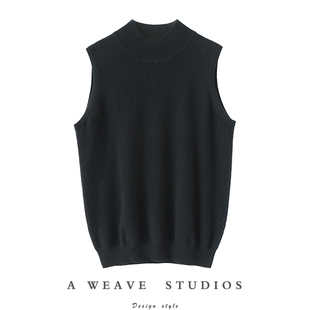 秋冬 女纯羊绒毛衣背心针织打底衫 软糯百搭神器 半高领羊绒衫