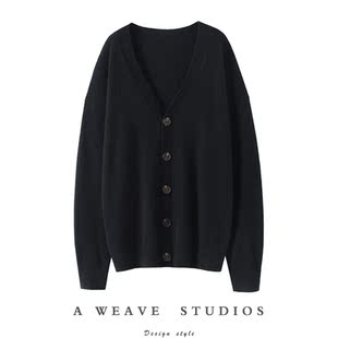 女纯羊绒毛衣针织衫 高级感V领羊绒衫 外套宽松 外搭开衫 瞬间浪漫