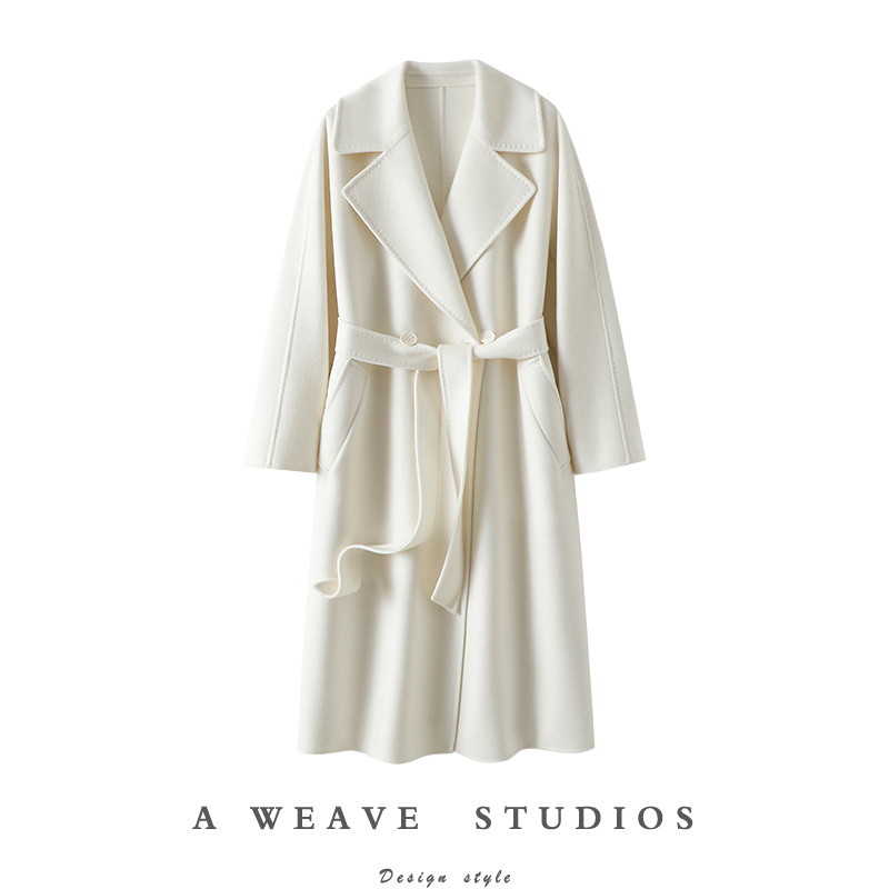 官方正品气质过冬100%纯山羊绒大衣长款双面呢大衣外套秋冬季加厚