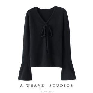 秋冬 女纯羊绒毛衣针织打底衫 启超撩人不自知 抽褶100%纯山羊绒衫