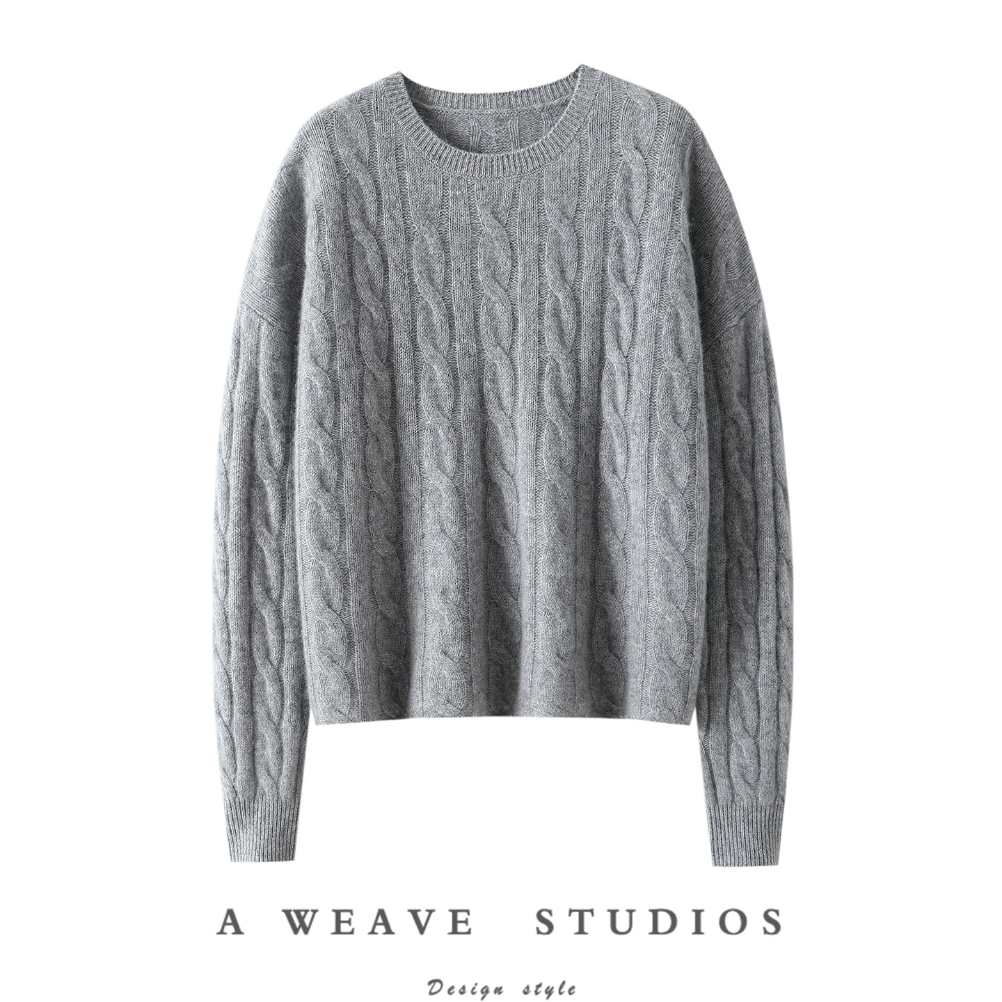 满屏的喜欢~圆领麻花100%纯山羊绒衫女纯羊绒毛衣宽松秋冬季新款,女装/女士精品,羊绒衫,淘宝优惠券,粉丝福利购,淘宝优惠卷