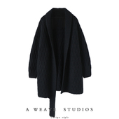 女中长款 时髦气质直击锁定 重磅加厚羊绒开衫 纯羊绒毛衣外套宽松