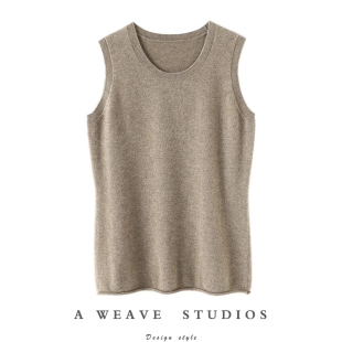 好版 圆领100%纯山羊绒背心吊带女羊绒毛衣针织马甲坎肩 型看这里