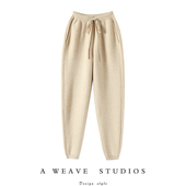 搭配WANG 冬新款 大克重加厚羊绒裤 子女外穿显瘦百搭休闲铅笔裤