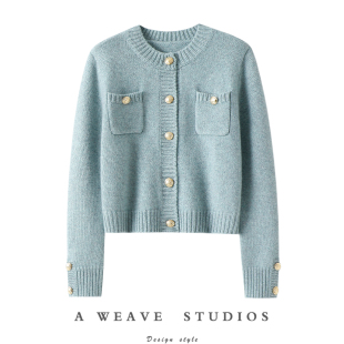 新贵都钟情！加厚100%纯山羊绒开衫女纯羊绒毛衣针织外套短款秋冬