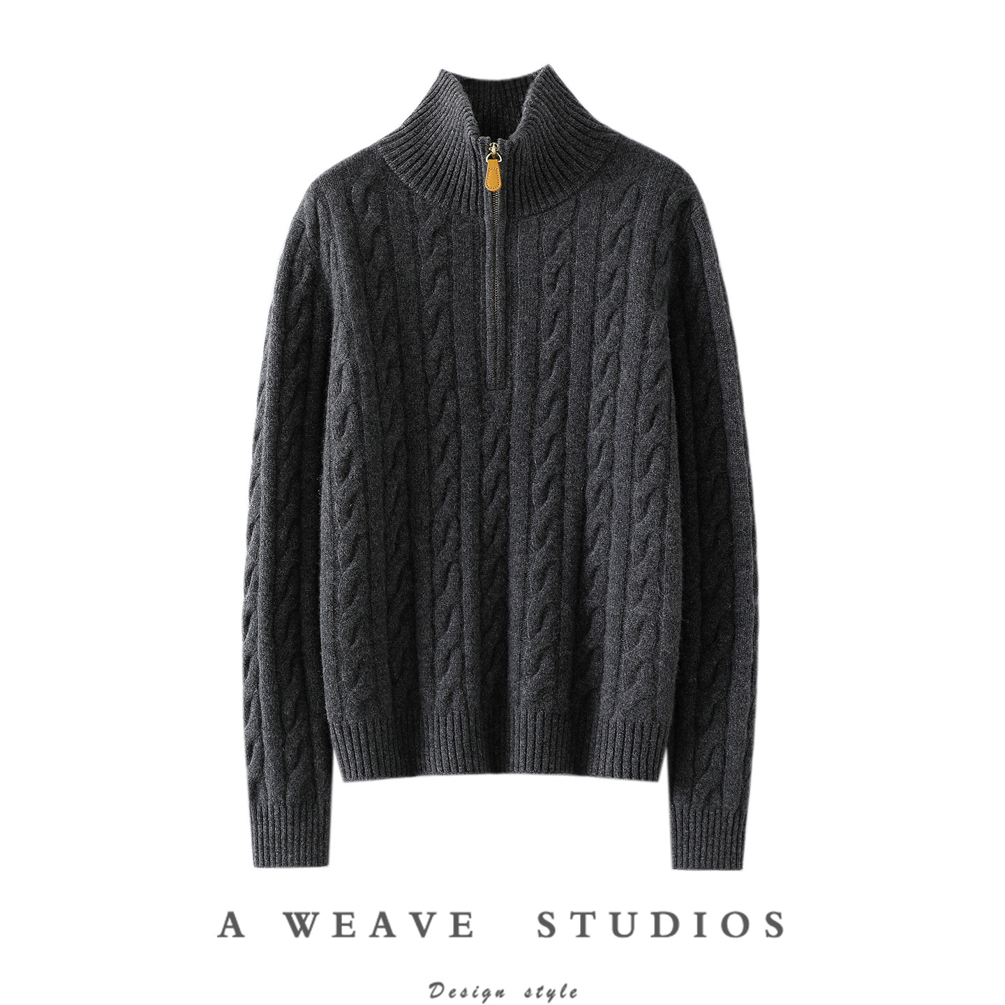 时髦通勤女神！加厚绞花100%纯山羊绒开衫女高领半开拉链毛衣秋冬,女装/女士精品,羊绒衫,淘宝优惠券,粉丝福利购,淘宝优惠卷