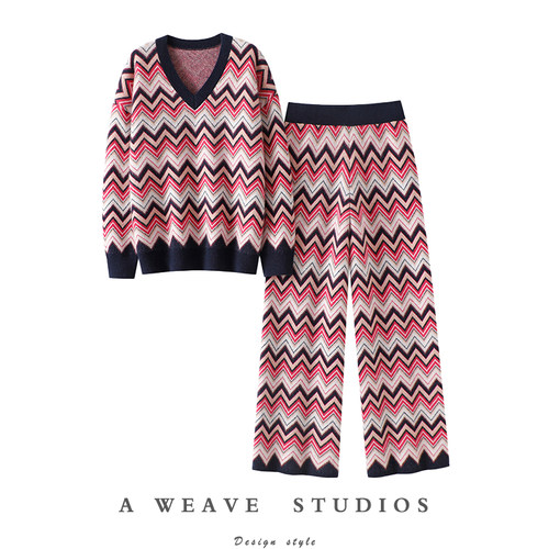 启超官方高端100%纯山羊绒衫套装