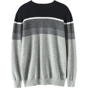 第一眼就惊艳了!男士山羊绒衫圆领纯羊绒毛衣针织打底衫宽松秋冬