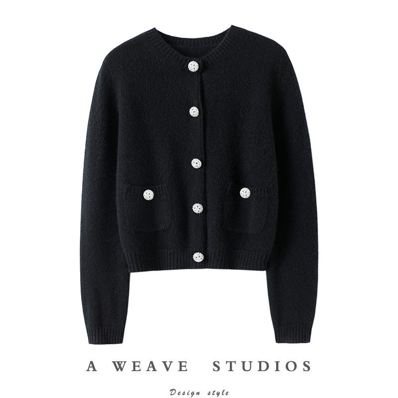 瞬间提气质！粗针加厚纯山羊绒开衫女圆领纯羊绒毛衣针织小外套,女装/女士精品,羊绒衫,淘宝优惠券,粉丝福利购,淘宝优惠卷