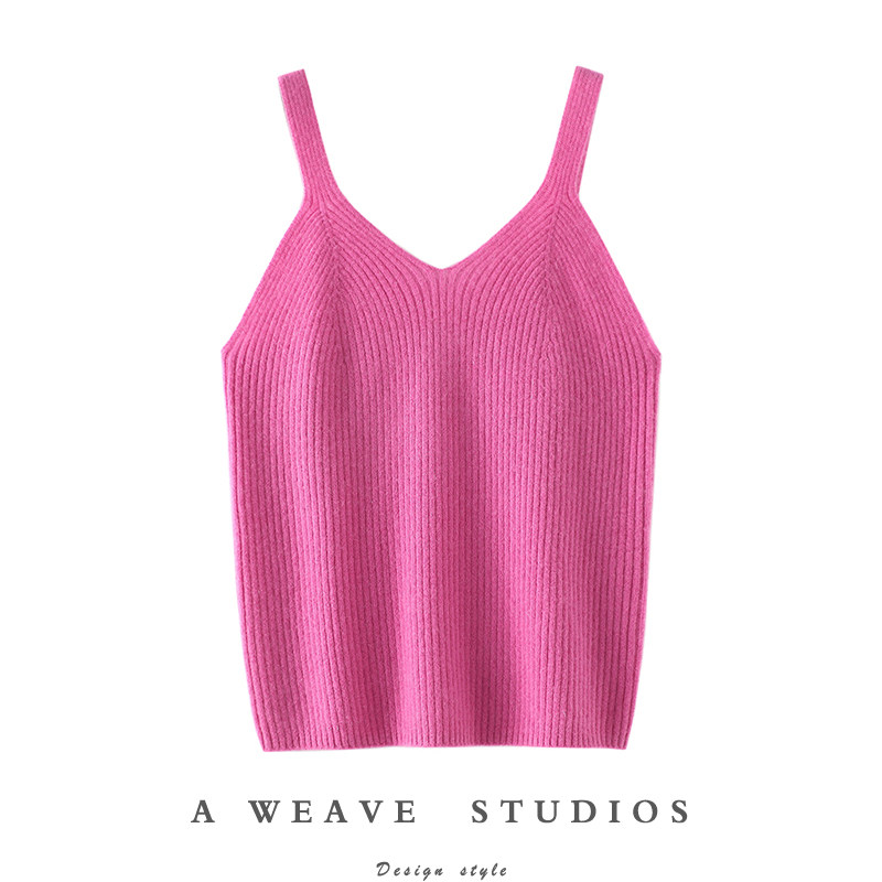 女神通勤！弹力坑条羊绒吊带背心女纯羊绒毛衣针织吊带内搭外穿,女装/女士精品,羊绒衫,淘宝优惠券,粉丝福利购,淘宝优惠卷