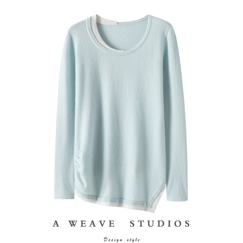 太能搭了！100%纯山羊绒衫女圆领假两件羊绒毛衣针织打底衫秋冬,女装/女士精品,羊绒衫,淘宝优惠券,粉丝福利购,淘宝优惠卷