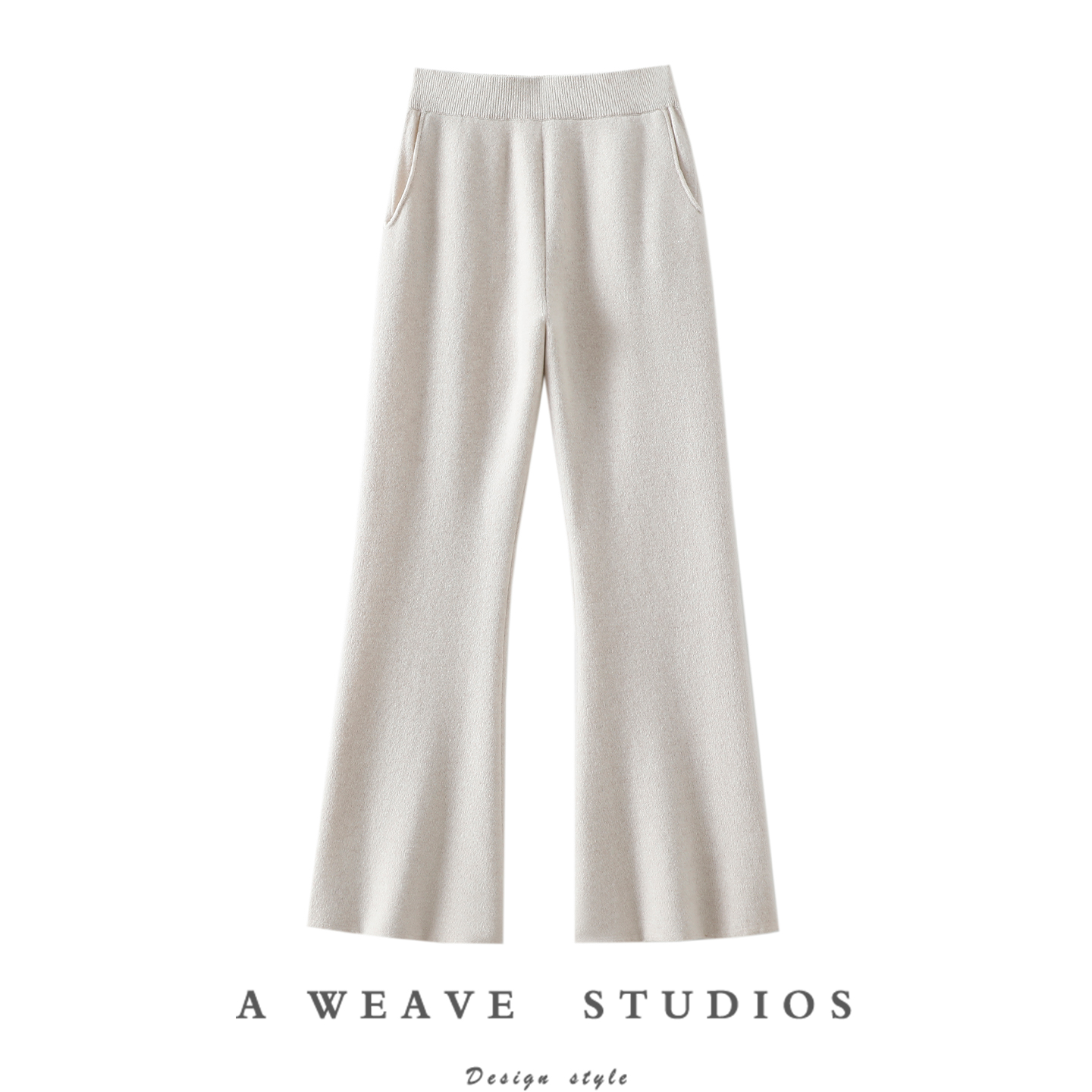 超模裤！显瘦到落泪~加厚100%纯山羊绒裤子女外穿针织微喇叭裤