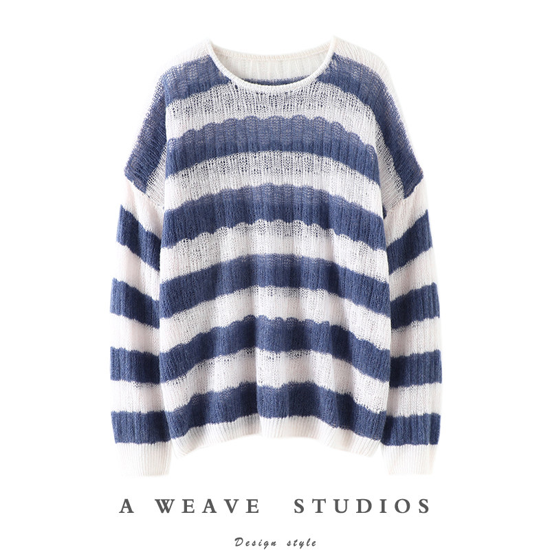 狂赞！好看没谁了~春夏镂空纯羊绒衫女圆领宽松针织空调防晒罩衫