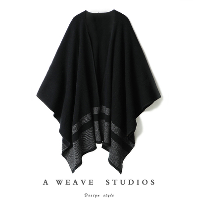 启超官方高端100%纯山羊绒披肩