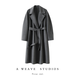 官方正品气质女神100%纯山羊绒大衣双面呢大衣长款外套秋冬季加厚