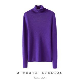 纯羊绒毛衣针织打底衫 女套头修身 秋冬 高领100%羊绒衫 口碑爆好