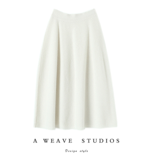 重磅加厚 软糯又垂顺~ 白色纯羊绒裙中长裙 A字半身裙女花苞裙子