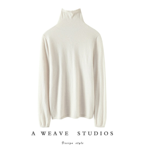 启超高端精纺100%纯山羊绒衫