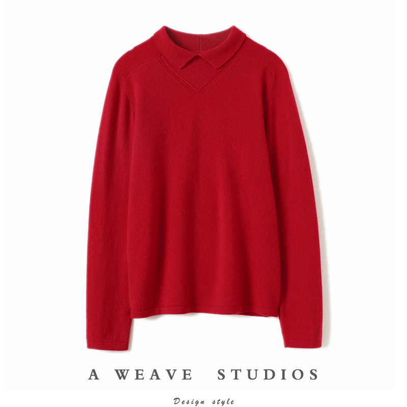 启超官方高端100%纯山羊绒衫