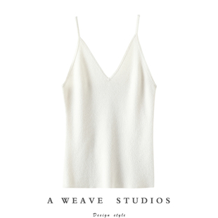 秋冬新款 深受名媛钟爱 V领羊绒吊带背心女纯羊绒毛衣针织打底衫