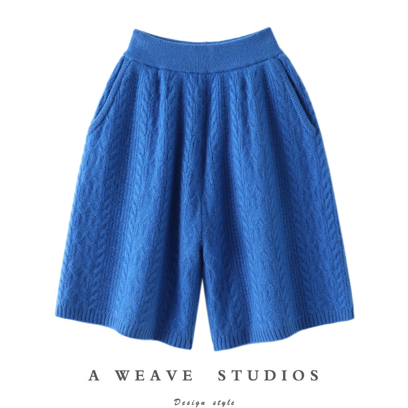 效果爆好！羊绒短裤女五分裤纯羊绒针织休闲短裤子女外穿秋冬加厚
