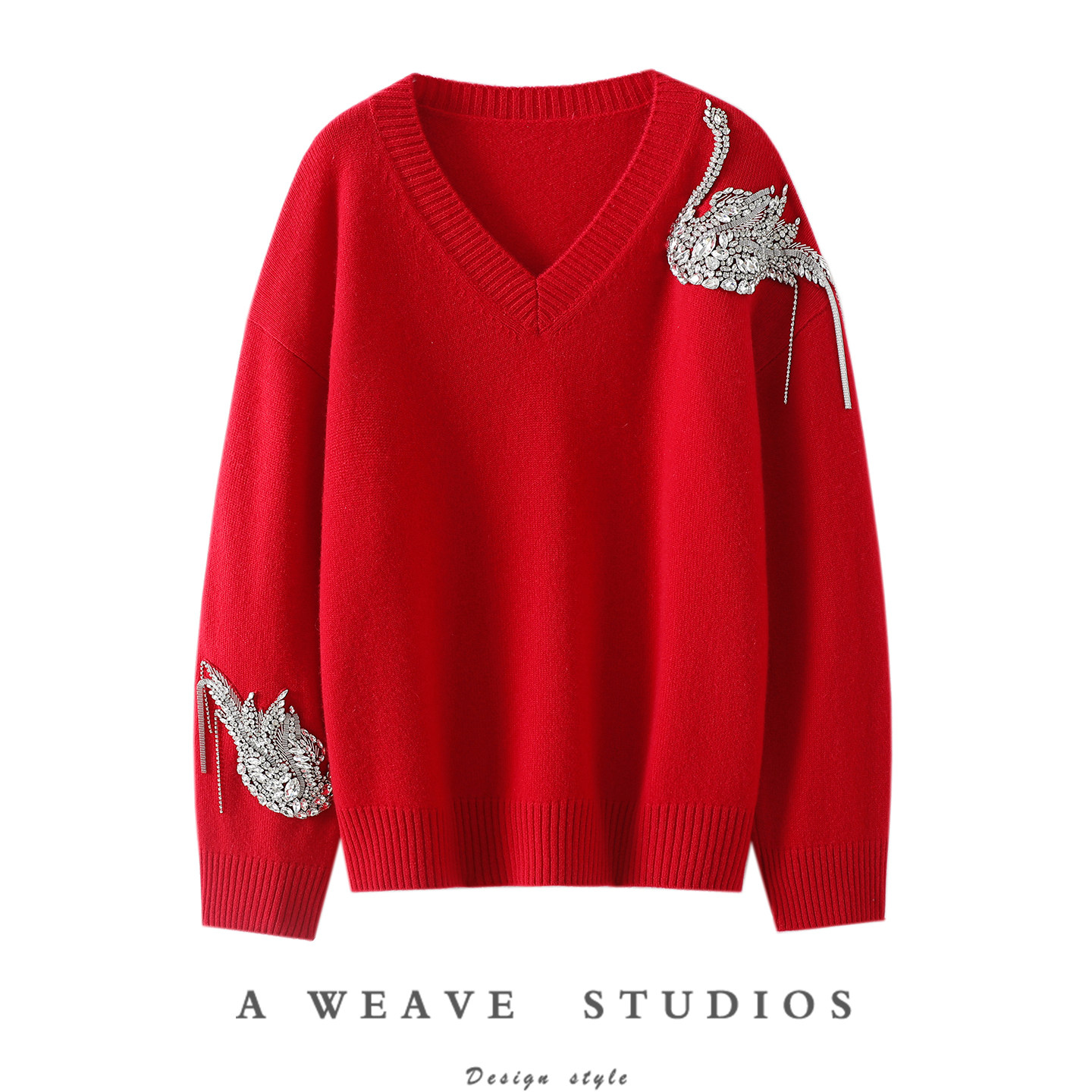 官方正品！气质！手工络花加厚100%纯山羊绒衫女V领纯羊绒毛衣冬,女装/女士精品,羊绒衫,淘宝优惠券,粉丝福利购,淘宝优惠卷