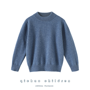 品质佼佼者！儿童山羊绒衫半高领男女款纯羊绒毛衣小中大童秋冬