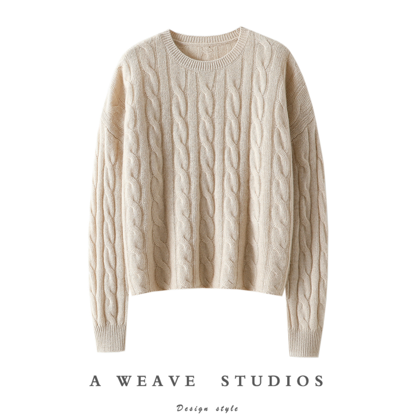 太太太赞了~圆领麻花100%纯山羊绒衫女纯羊绒毛衣宽松秋冬季新款,女装/女士精品,羊绒衫,淘宝优惠券,粉丝福利购,淘宝优惠卷