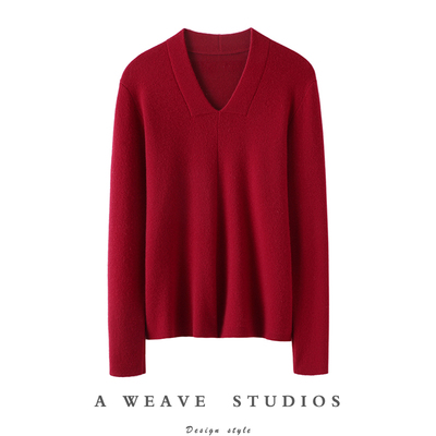 启超官方高端100%纯山羊绒衫