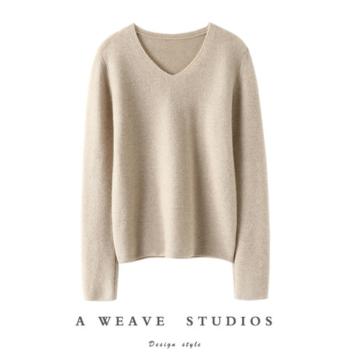 启超高端100%纯山羊绒衫