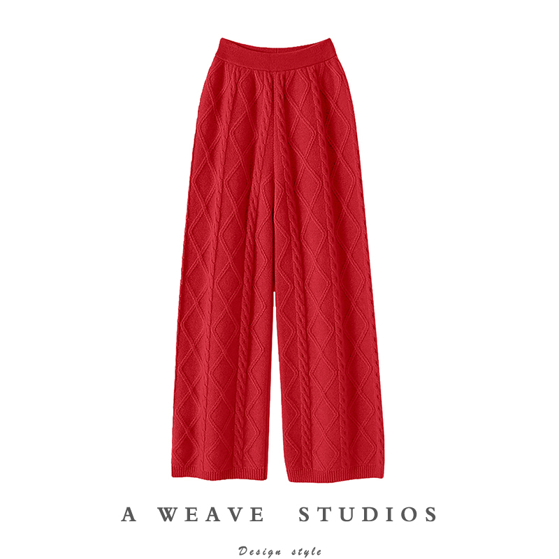 私心偏爱！一穿上瘾！加厚100%山羊绒裤子女外穿直筒裤休闲裤子