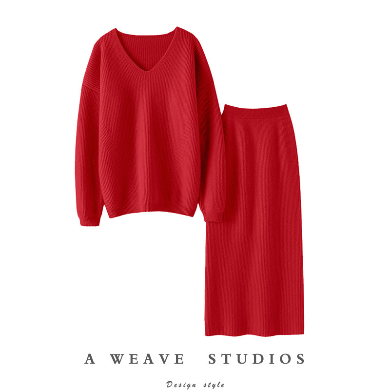 皆是气质~加厚100%纯山羊绒衫宽松毛衣半身裙休闲羊绒套装女秋冬,女装/女士精品,羊绒衫,淘宝优惠券,粉丝福利购,淘宝优惠卷