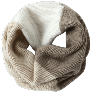 心心念设计~纯山羊绒脖套拼色男女同款秋冬季保暖毛线针织围巾