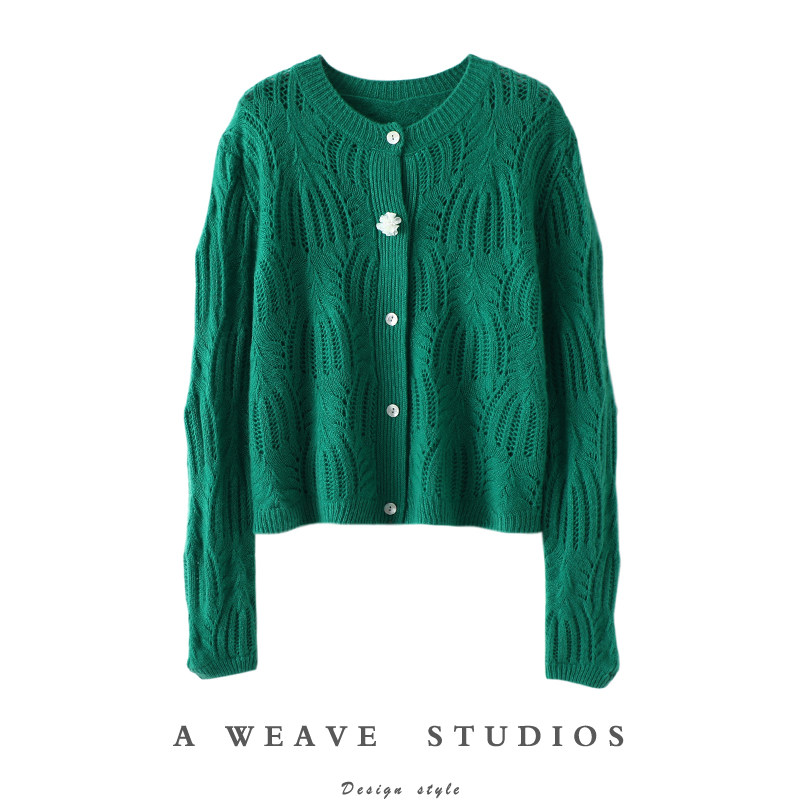 仙气飘飘！花朵扣羊绒开衫女纯羊绒毛衣镂空针织开衫外套秋冬新款,女装/女士精品,羊绒衫,淘宝优惠券,粉丝福利购,淘宝优惠卷