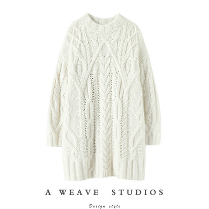 重磅收官 美到难超yue的一件！纯羊绒衫女中长款毛衣宽松慵懒加厚