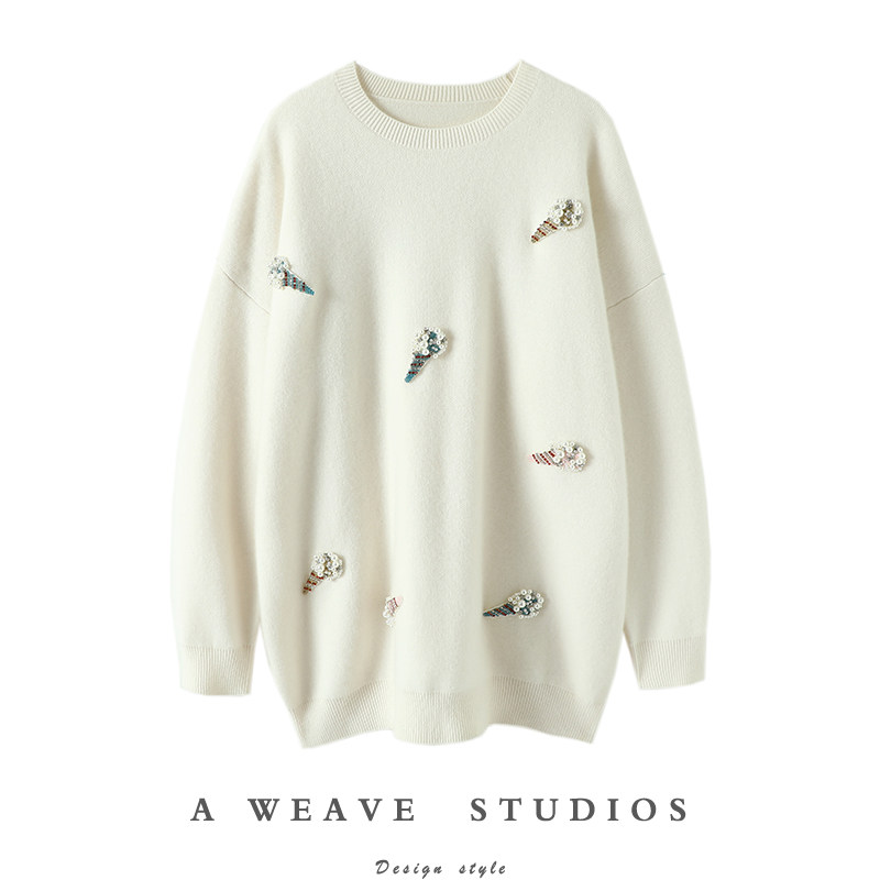 真心好喜欢！加厚手工缝制圆领羊绒衫女中长款纯羊绒毛衣宽松慵懒,女装/女士精品,羊绒衫,淘宝优惠券,粉丝福利购,淘宝优惠卷