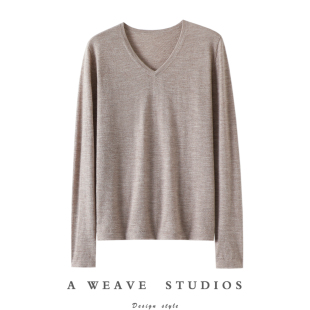 秋冬 女V领羊绒毛衣针织打底衫 好东西哇 高定精纺100%纯山羊绒衫